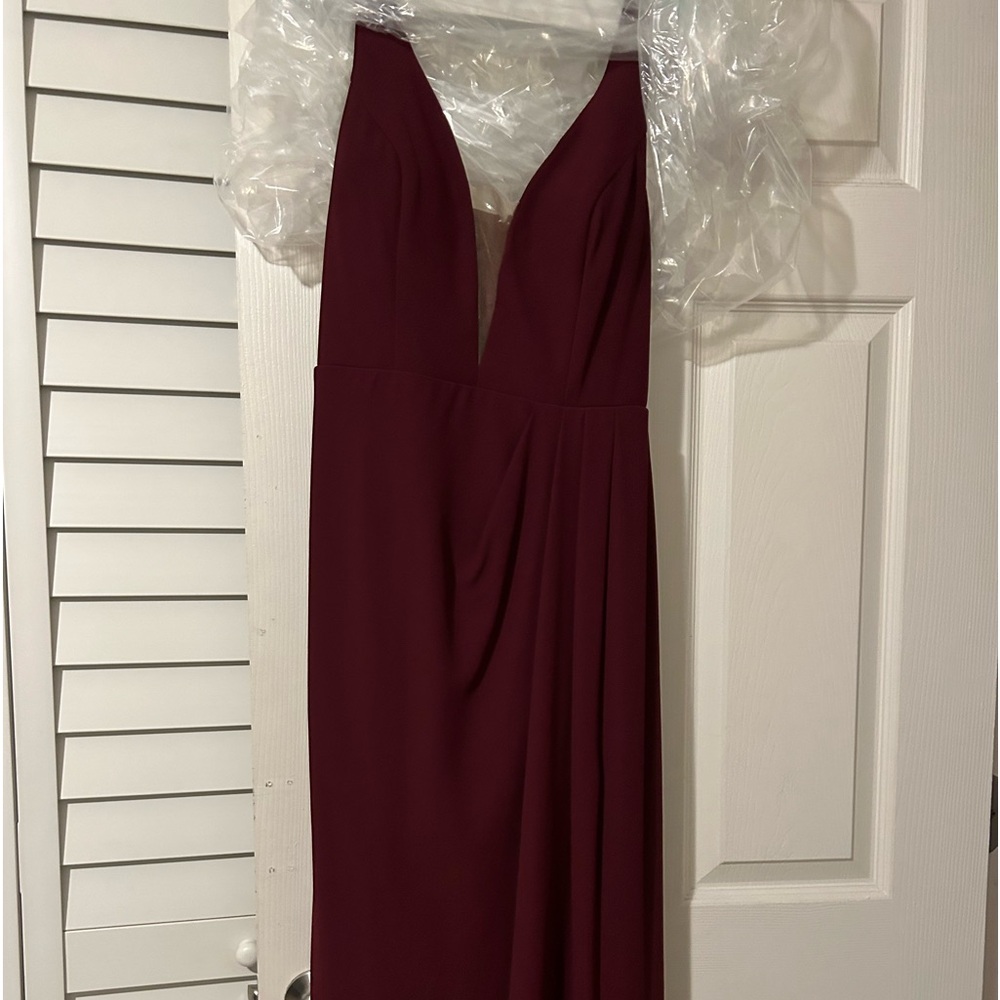 David’s bridal bridesmaid dress wine color